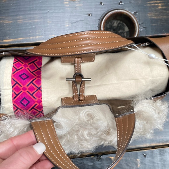 Tory Burch Rory Shearling Mini Tote with Dust Bag - Picture 9 of 17